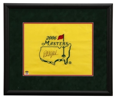 Phil Mickelson Signed Masters Flag In Framed Display